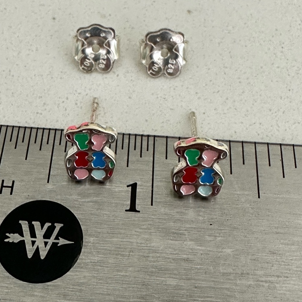 NWOT TOUS Tartan Pendant Necklace and Tartan Earrings Set - Picture 13 of 14